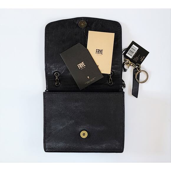 NWT FRYE Jade Leather Studded Weave Trim Chain Srtap Shoulder Bag - Picture 8 of 11